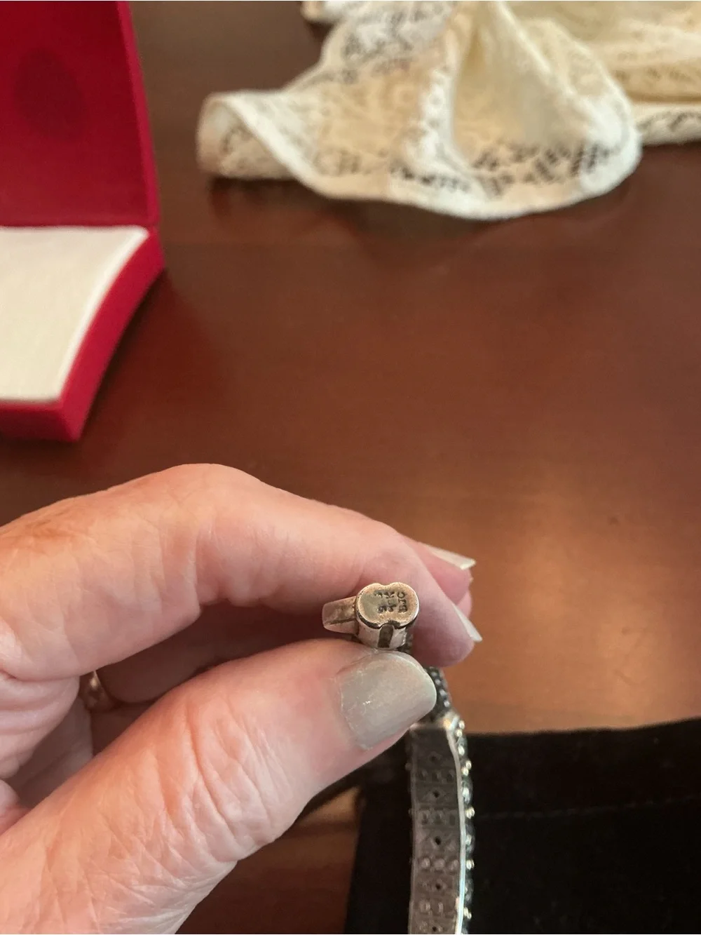David Yurman style - Sterling Textured Woven Bracelet - Silver